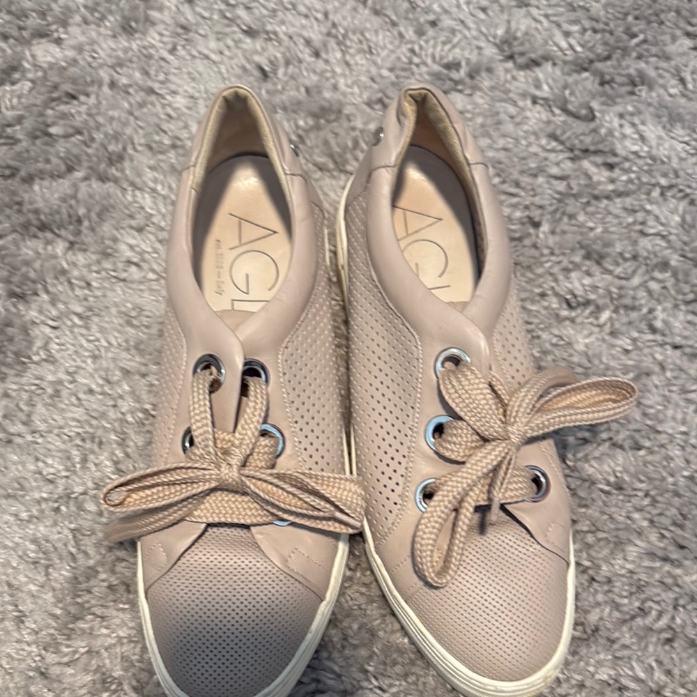 AGL Taupe Lace-Up Women's Sneakers